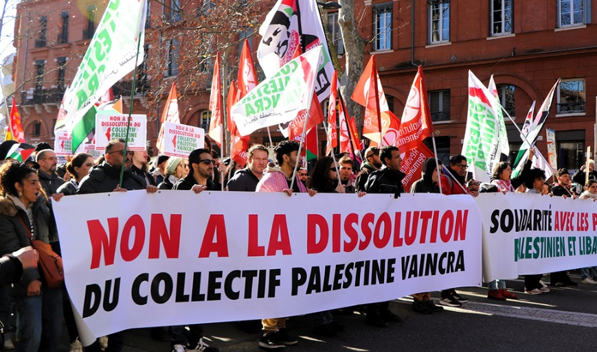 Le Collectif Palestine Vaincra dissout par le Conseil d’État