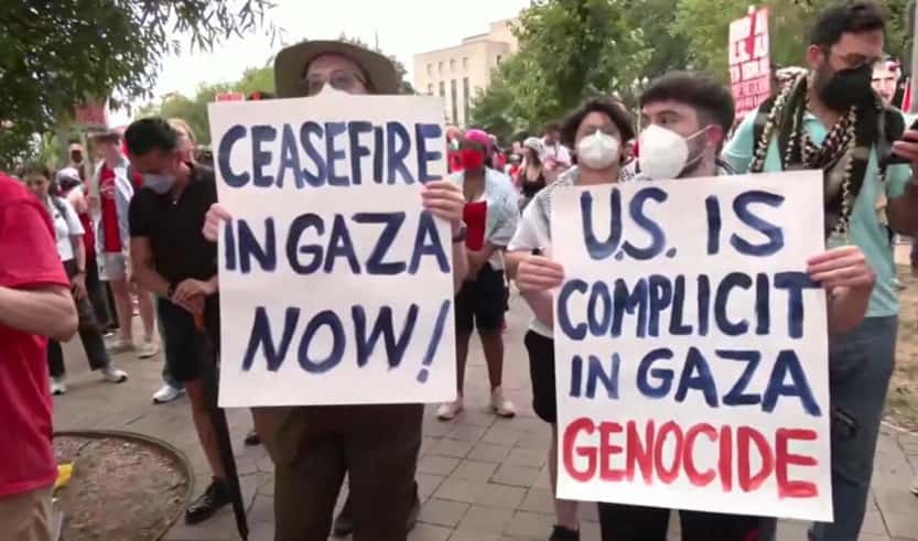 Manifestations contre la venue de Netanyahou au Congrès américain